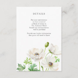 Recepción Tarjeta de gabinete para detalles de flor anémica 