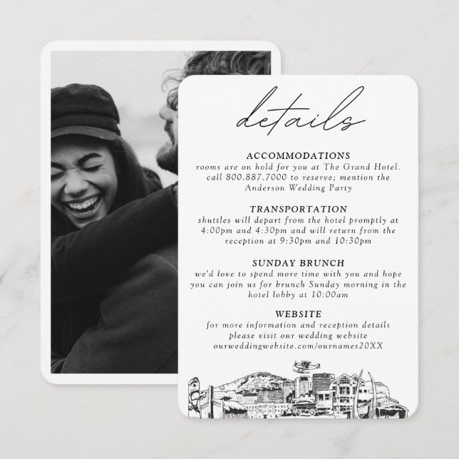 Recepción Tarjeta de gabinete para detalles del Boda de ancl (Anverso / Reverso)