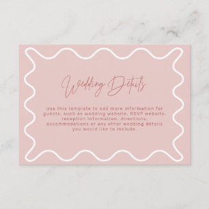 Recepción Tarjeta de gabinete para detalles del Boda de bord