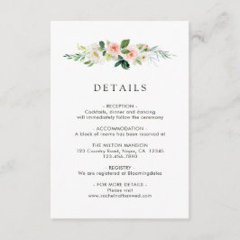 Recepción Tarjeta de gabinete para detalles del Boda floral 