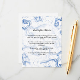 Recepción Tarjeta de gabinete para detalles del Boda Smokey 