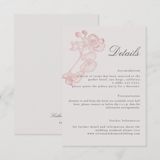 Recepción Tarjeta de gabinete para Rosa formal del Boda de o (Anverso / Reverso)