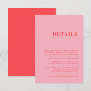 Recepción Tarjeta de gabinete rosa retro elegante y de moda