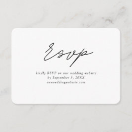 Recepción Tarjeta de gabinete RSVP de boda mínima clásica