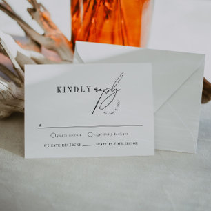 Recepción Tarjeta de gabinete RSVP de boda Minimalista moder