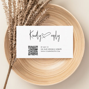 Recepción Tarjeta de gabinete RSVP de código QR Boda de cora