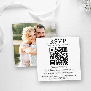 Recepción Tarjeta de gabinete RSVP de fotografía QR moderna