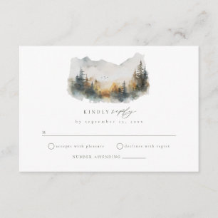 Recepción Tarjeta de gabinete RSVP para bodas forestales de 