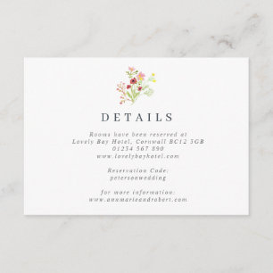 Recepción Tarjeta de gabinete Rustic Wildflowers Boda