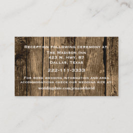 Recepción Tarjeta de gabinete Rustic Wood Boda
