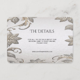 Recepción Tarjeta de gabinete Silver Gold Floral Detail