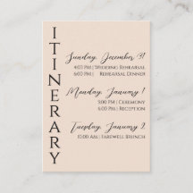 Tarjeta de gabinete tineraria moderna minimalista