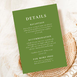 Recepción Tarjeta de gabinete Tropical Green Elegant Details