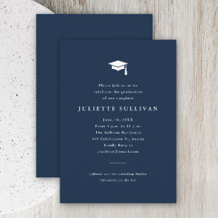 Recepción Tarjeta de Graduación con Tipografía Simple