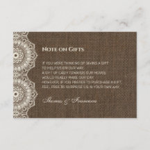 Tarjeta de guía de regalo de Filipiniana Lace on B