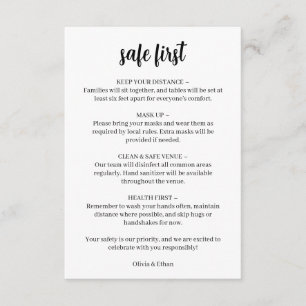 Recepción Tarjeta de guión moderna de seguridad para bodas C