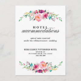 Recepción Tarjeta de Hotel Bohemian Floral Boda