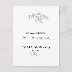 Recepción Tarjeta de hotel de boda con exuberante vegetación