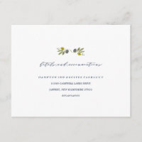 Tarjeta de Hotel de Jardín Boho de Rama de Olivo