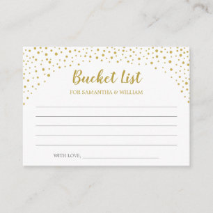 Recepción Tarjeta de ideas de la lista de cubo del Boda de C