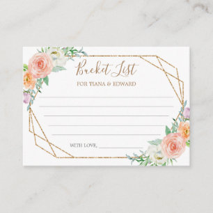 Recepción Tarjeta de ideas de lista de cubo de Boda de flore