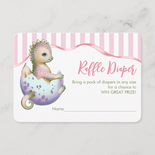 Recepción Tarjeta de inclusión con un dragón adorable. (Anverso)