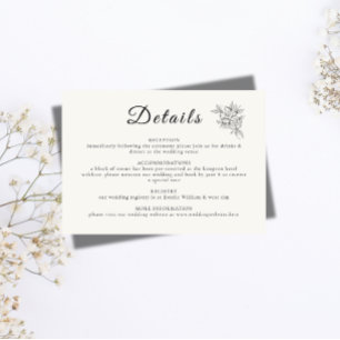 Recepción Tarjeta de Inclusión de Boda Art Deco