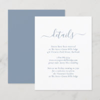 Tarjeta de Inclusión de Boda Azul Polvoriento Mode