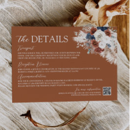 Recepción Tarjeta de inclusión de boda boho de terracota óxi