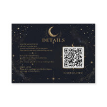 Tarjeta de inclusión de boda celestial de medianoc