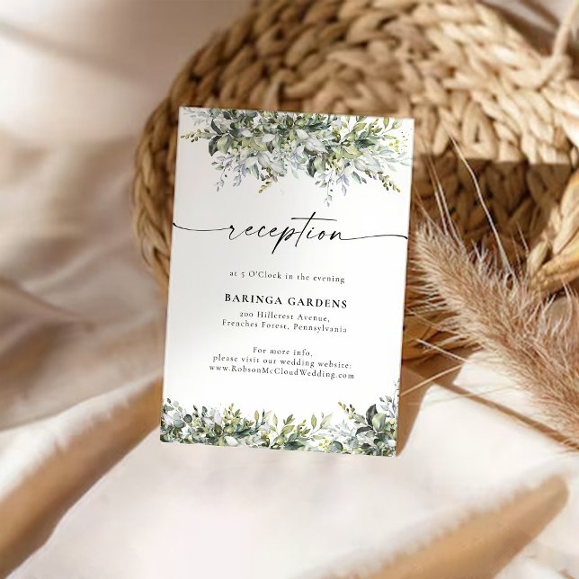 Recepción Tarjeta de Inclusión de Boda con Hierbas y Verdor (Subido por el creador)