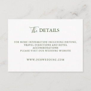 Recepción Tarjeta de inclusión de boda con letra script mode