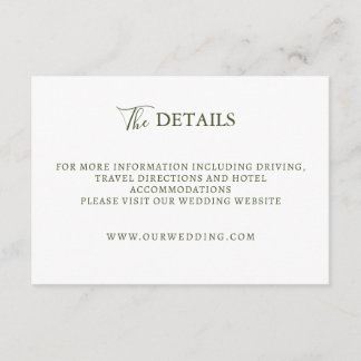 Recepción Tarjeta de inclusión de boda con letra script mode