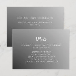 Recepción Tarjeta de Inclusión de Boda Elegante en Blanco y