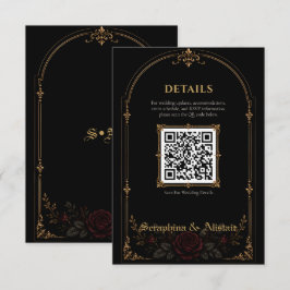 Recepción Tarjeta de Inclusión de Boda Elegante Gótico Oscur