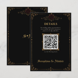 Recepción Tarjeta de Inclusión de Boda Elegante Gótico Oscur
