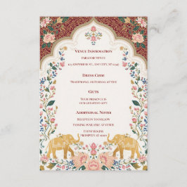 Recepción Tarjeta de inclusión de boda elegante india Pichwa