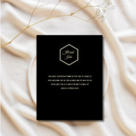Recepción Tarjeta de Inclusión de Boda Elegante Negro Oro