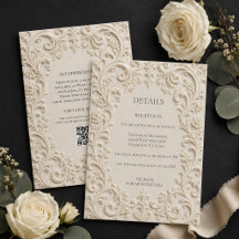 Tarjeta de Inclusión de Boda Floral Barroca Elegan