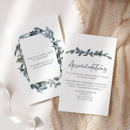 Recepción Tarjeta de inclusión de boda floral verde plateada