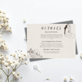 Recepción Tarjeta de Inclusión de Boda Minimalista Romántica