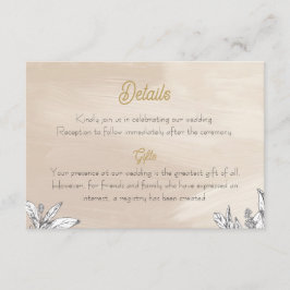 Recepción Tarjeta de Inclusión de Boda Rosa Pastel