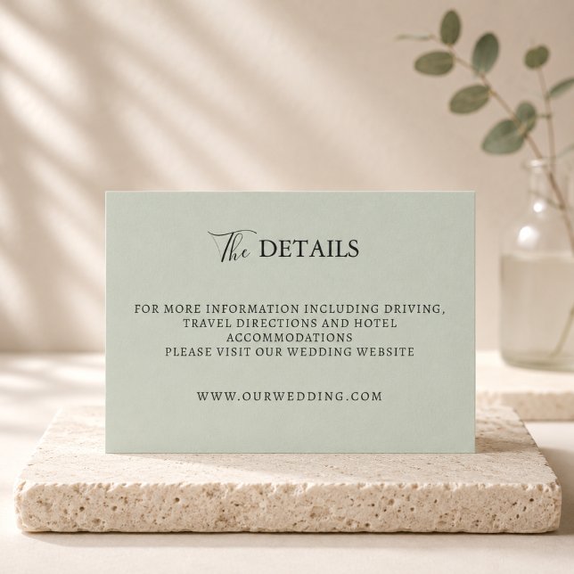 Recepción Tarjeta de inclusión de boda verde salvia (Subido por el creador)