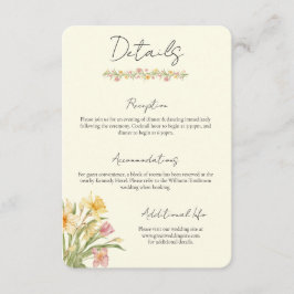 Recepción Tarjeta de Inclusión de Bodas April Blossom Daffod