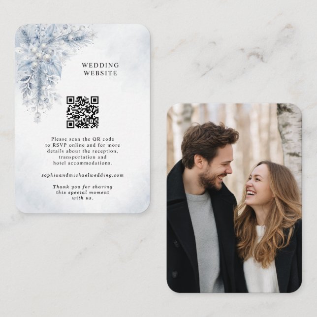 Recepción Tarjeta de Inclusión de Bodas de Invierno con Baya (Anverso / Reverso)