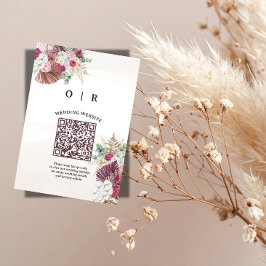 Recepción Tarjeta de inclusión de código QR de hierba de Pam