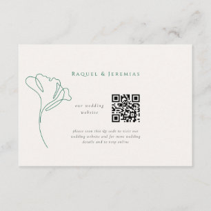 Recepción Tarjeta de inclusión de sitio web de boda esmerald