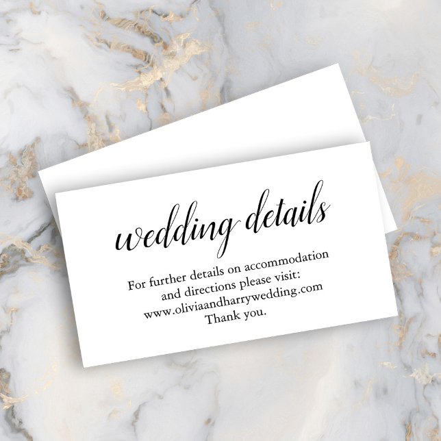 Recepción Tarjeta de Inclusión de Sitio Web de Boda Simple M (Subido por el creador)