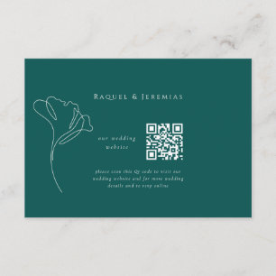 Recepción Tarjeta de Inclusión de Sitio Web de Boda Verde Es