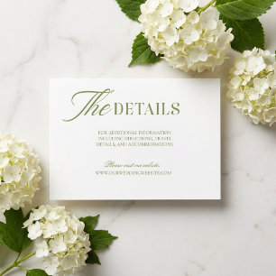 Recepción Tarjeta de Inclusión de Sitio Web de Boda Verde Sa